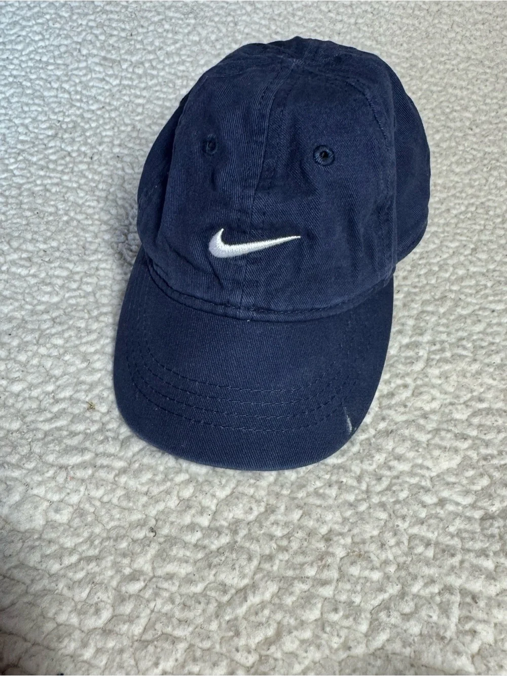 Nike Kids Navy and White Swoosh Baseball Hat